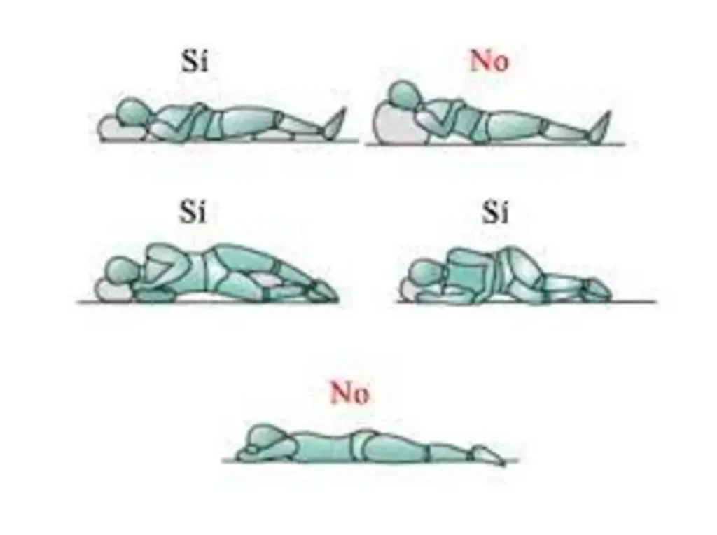 Dolor de cuello al dormir Tortícolis - dolor de cuello al dormir Comparación de posturas para dormir con y sin dolor en el cuello
