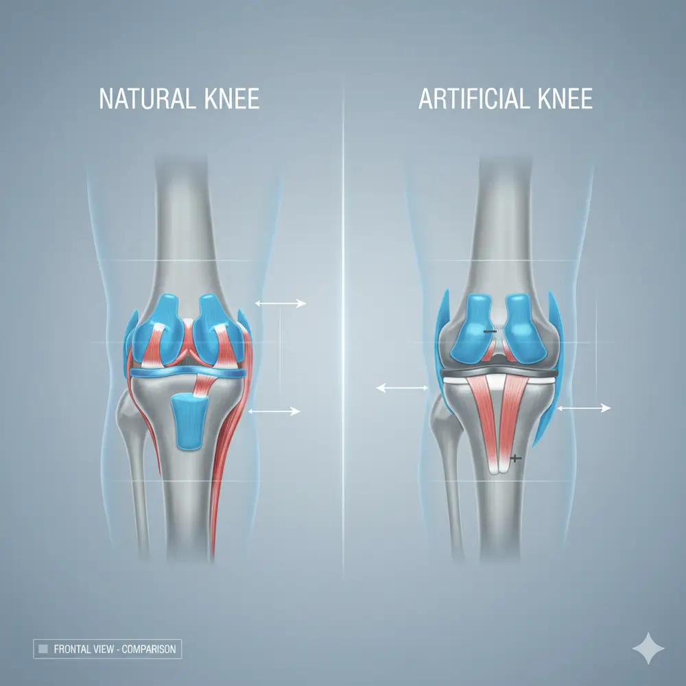 Prótesis de Rodilla: Guía Completa con Consejos Médicos y Tipos de Cirugía Explicados | prótesis de rodilla Comparación entre rodilla natural y rodilla con prótesis de rodilla - clinica del dolor