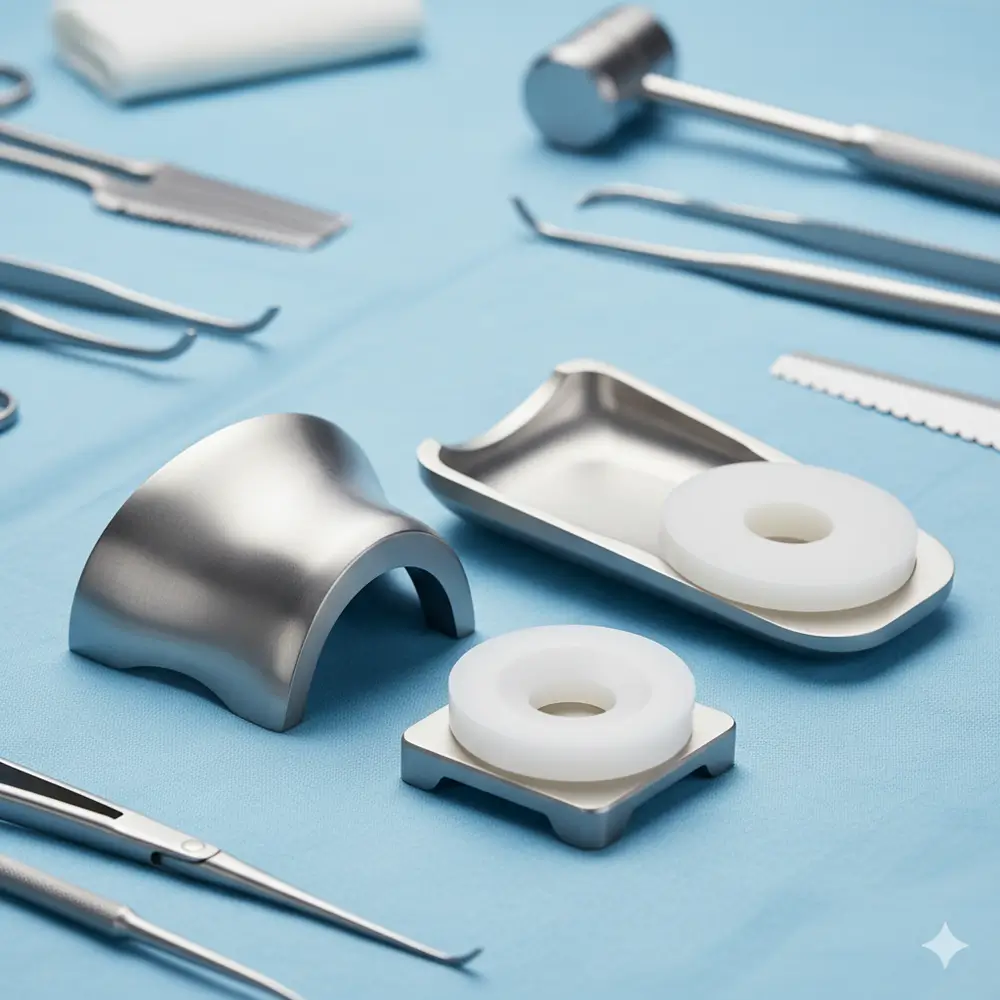 Prótesis de Rodilla: Guía Completa con Consejos Médicos y Tipos de Cirugía Explicados | prótesis de rodilla Prótesis de rodilla de titanio utilizada en cirugía de reemplazo articular - clinica del dolor